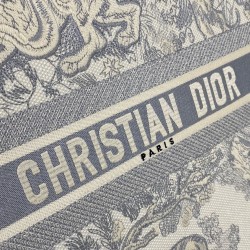 CHRİSTİAN DİOR BOOK TOTE TOİLE DE JOUY EMBROİDERY GRİ