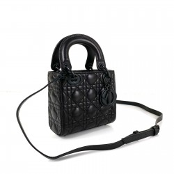 CHRİSTİAN DİOR MİNİ LADY DİOR BAG HAKİKİ DERİ ÇANTA SİYAH 