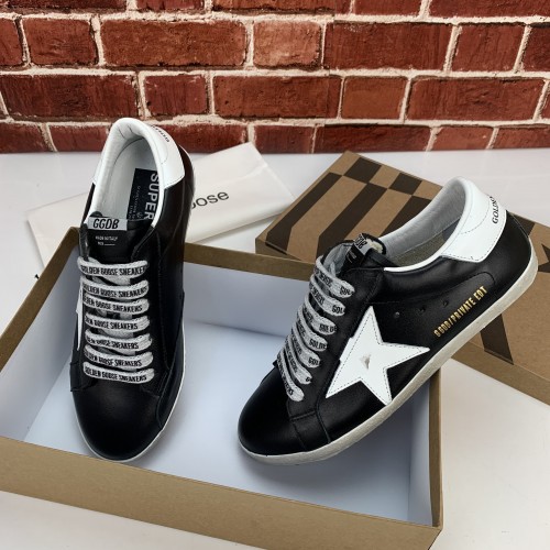 GOLDEN GOOSE SUPER-STAR HAKİKİ DERİ SİYAH AYAKKABI