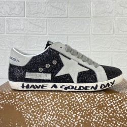 GOLDEN GOOSE SUPER-STAR GLITTERY SİYAH/GRİ