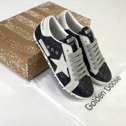 GOLDEN GOOSE SUPER-STAR GLITTERY SİYAH/GRİ