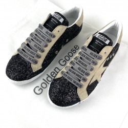 GOLDEN GOOSE SUPER-STAR GLITTERY SİYAH/BEJ