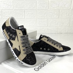 GOLDEN GOOSE SUPER-STAR GLITTERY SİYAH/BEJ
