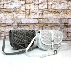 GOYARD BELVEDERE PM BAG HAKİKİ DERİ BAYAN ÇANTA GRİ