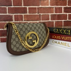 GUCCİ BLONDİE SHOULDER HAKİKİ DERİ BAYAN ÇANTA KAHVERENGİ