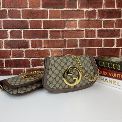 GUCCİ BLONDİE SHOULDER HAKİKİ DERİ BAYAN ÇANTA KAHVERENGİ