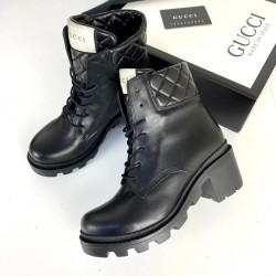 GUCCİ GG ANKLE BOOT HAKİKİ DERİ BAYAN BOT SİYAH
