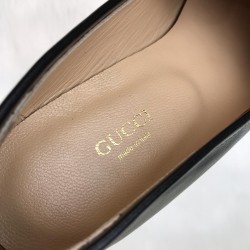 GUCCİ LOAFER %100 HAKİKİ DERİ KÖSELE TABAN BAYAN AYAKKABI SİYAH