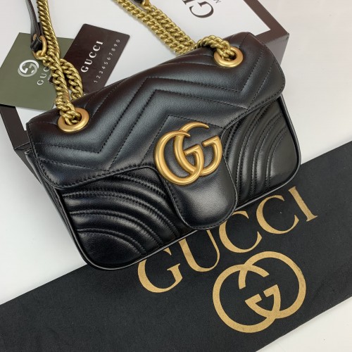 GUCCİ GG MARMONT MİNİ %100 HAKİKİ DERİ SİYAH ÇANTA