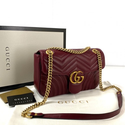 GUCCİ MARMONT HAKİKİ DERİ BORDO