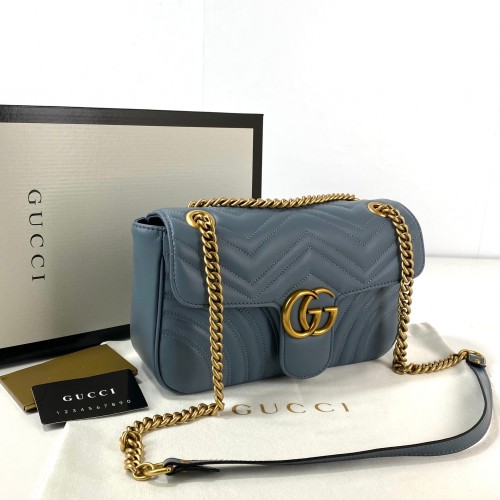 GUCCİ MARMONT HAKİKİ DERİ CAMBÖCEĞİ MAVİSİ