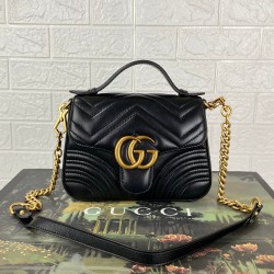 GUCCİ GG MARMONT MATELASSE TOP HANDLE BAG MİNİ SİYAH