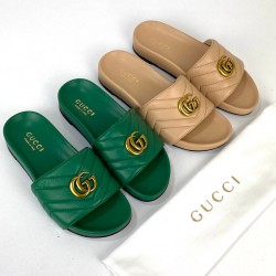 GUCCİ GG MARMONT SLİDES HAKİKİ DERİ BAYAN TERLİK KREM