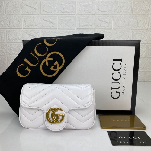 GUCCİ NANO MARMONT HAKİKİ DERİ ÇANTA BEYAZ