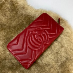 GUCCİ MARMONT ZİPPY WALLET HAKİKİ DERİ CÜZDAN KIRMIZI