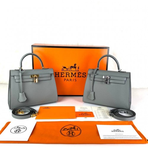 HERMES MİNİ KELLY 22 FLOTER DERİ GRİ
