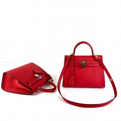 HERMES MİNİ KELLY 22 FLOTER DERİ KIRMIZI