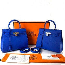 HERMES KELLY 28 SAKS MAVİ