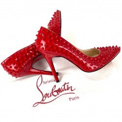 CHRİSTİAN LOUBOUTİN PİGALLE SPİKED PUMPS HAKİKİ DERİ STİLETTO AYAKKABI KIRMIZI