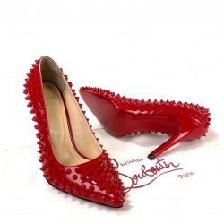 CHRİSTİAN LOUBOUTİN PİGALLE SPİKED PUMPS HAKİKİ DERİ STİLETTO AYAKKABI KIRMIZI