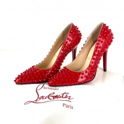 CHRİSTİAN LOUBOUTİN PİGALLE SPİKED PUMPS HAKİKİ DERİ STİLETTO AYAKKABI KIRMIZI