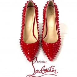 CHRİSTİAN LOUBOUTİN PİGALLE SPİKED PUMPS HAKİKİ DERİ STİLETTO AYAKKABI KIRMIZI