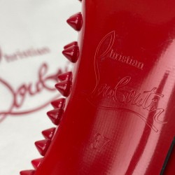 CHRİSTİAN LOUBOUTİN PİGALLE SPİKED PUMPS HAKİKİ DERİ STİLETTO AYAKKABI KIRMIZI