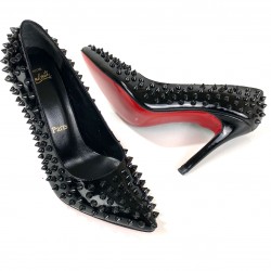 CHRİSTİAN LOUBOUTİN PİGALLE SPİKED PUMPS HAKİKİ DERİ STİLETTO AYAKKABI SİYAH