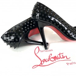 CHRİSTİAN LOUBOUTİN PİGALLE SPİKED PUMPS HAKİKİ DERİ STİLETTO AYAKKABI SİYAH