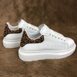 ALEXANDER MCQUEEN HAKİKİ DERİ BAYAN SNEAKER BEYAZ-LEOPAR