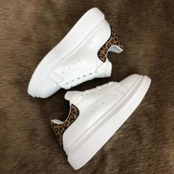 ALEXANDER MCQUEEN HAKİKİ DERİ BAYAN SNEAKER BEYAZ-LEOPAR