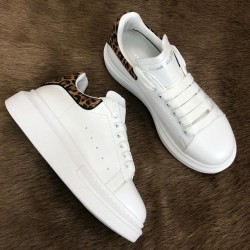 ALEXANDER MCQUEEN HAKİKİ DERİ BAYAN SNEAKER BEYAZ-LEOPAR