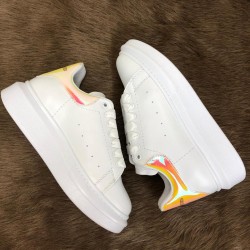 ALEXANDER MCQUEEN HAKİKİ DERİ BAYAN SNEAKER BEYAZ-SARI JANJANLI