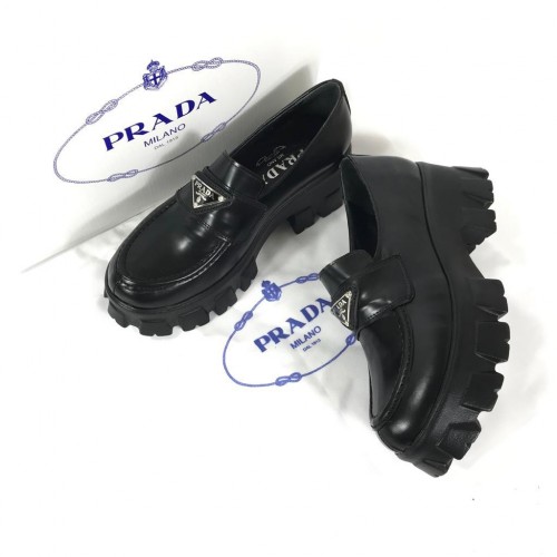 PRADA MONOLİTH LACE DERBY SHOES HAKİKİ DERİ BAYAN AYAKKABI