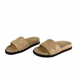 PRADA QUİLTED SLİDES HAKİKİ DERİ BAYAN TERLİK KREM