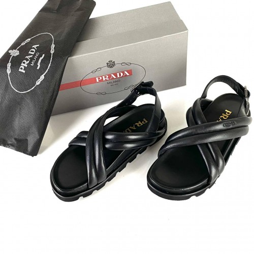 PRADA THONG FLATFORM QUİLTED SLİDES SİYAH