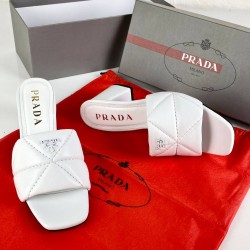 PRADA QUİLTED HEELED SANDALS BEYAZ