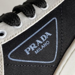 PRADA COTON CANVAS GABARDİNE BAYAN AYAKKABI SİYAH