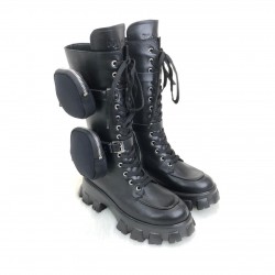 PRADA MONOLİTH PATENT LEATHER BOOTS 