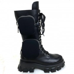 PRADA MONOLİTH PATENT LEATHER BOOTS 
