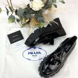 PRADA MONOLİTH LACE DERBY SHOES HAKİKİ DERİ BAYAN AYAKKABI