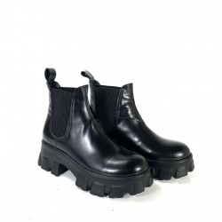 PRADA MONOLİTH CHELSEA BOOTS HAKİKİ DERİ BAYAN BOT SİYAH