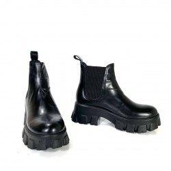 PRADA MONOLİTH CHELSEA BOOTS HAKİKİ DERİ BAYAN BOT SİYAH