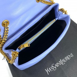 YVES SAİNT LAURENT LOULOU SMALL BEBE MAVİSİ ALTIN AKSESUAR