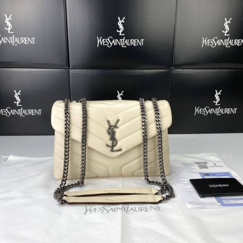YVES SAİNT LAURENT LOULOU SMALL BEJ GÜMÜŞ AKSESUAR