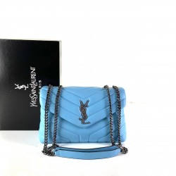 YVES SAİNT LAURENT LOULOU SMALL BEBE MAVİSİ GÜMÜŞ AKSESUAR