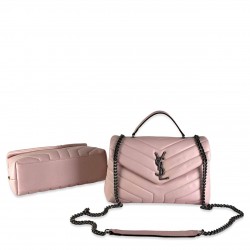 YVES SAİNT LAURENT LOULOU SMALL PEMBE GÜMÜŞ AKSESUAR