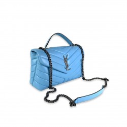 YVES SAİNT LAURENT LOULOU SMALL BEBE MAVİSİ GÜMÜŞ AKSESUAR