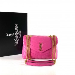 YVES SAİNT LAURENT LOULOU SMALL FUŞYA ALTIN AKSESUAR