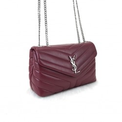 YVES SAİNT LAURENT LOULOU SMALL BORDO GÜMÜŞ